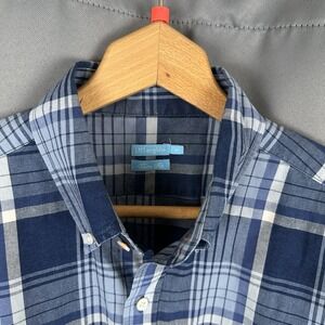 J Mclaughlin Trim Fit Button Down Shirt Long Sleeve Plaid Pocket Mens‎ Medium M